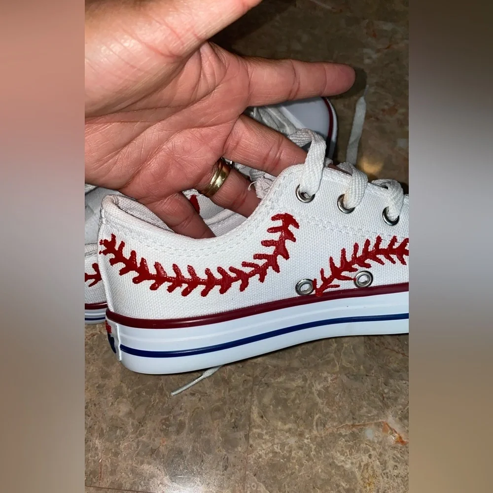 Converse Kids Red Stitch White Sneakers
